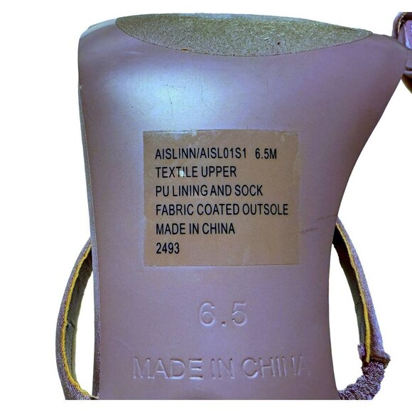 Steve Madden Aislinn Lilac Satin Strappy Rhinestone Detail Slip-On Sandals 6.5M - Picture 8 of 11